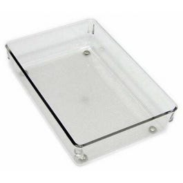 Linus Drawer Organizer, Clear/Chrome Plastic, 6 x 9 x 2-In.