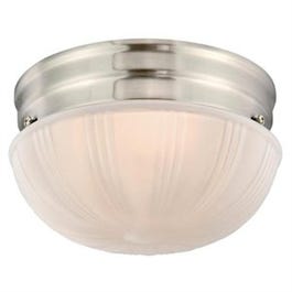 LED Light, Flush Mount, Brushed Nickel/Frosted Lens, 850 Lumens, 10-Watt, 6-7/8-In.