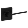 Kwikset Ladera Lever (Square) - Hall/Closet, Matte Black