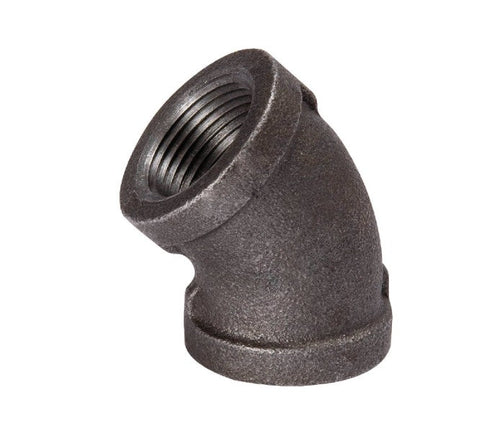 Worldwide Sourcing Black Malleable Iron 45º Elbow
