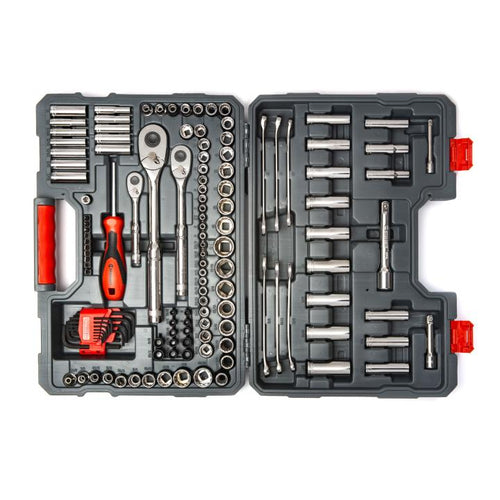 Crescent 142 Piece 1/4, 3/8 & 1/2 Drive 6 & 12 Point Standard & Deep SAE/Metric Mechanics Tool Set