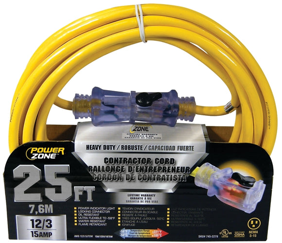 Powerzone Pro 12/3 SJTOW Extension Cord