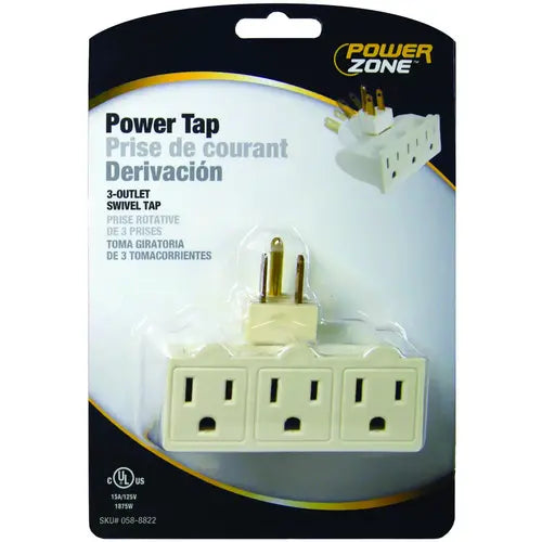 Power Zone 3-Outlet Swivel Power Tap