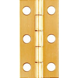 Narrow Hinge, Brass, 2 x 1-In., 2-Pk.