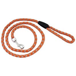 Dog Lead Leash, Orange Reflective, 6-Ft.