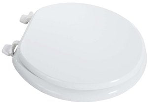 LDR Industries Toilet Seat Round Molded Wood White