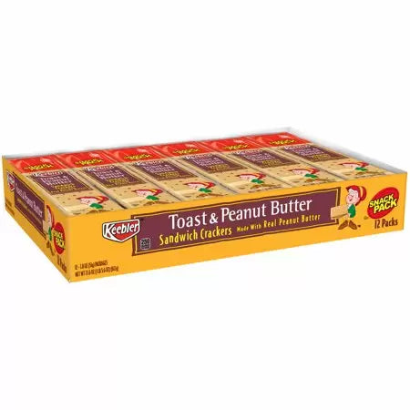 Keebler Toast & Peanut Butter Sandwich Crackers-12 Pk/Bx