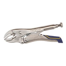 Locking Pliers With Cutter, Curved Jaw, 7-In.