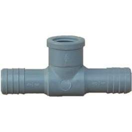 Pipe Fitting Insert Tee, Female, Poly, 3/4 x 3/4 x 1/2-In.