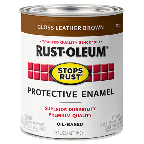 Rust-Oleum® Protective Enamel Brush-On Paint Gloss Leather Brown (32 Ounce, Gloss Leather Brown)