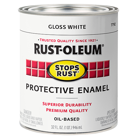 Rust-Oleum® Protective Enamel Brush-On Paint Gloss White (32 Oz, Gloss White)