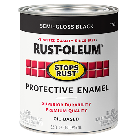Rust-Oleum® Protective Enamel Brush-On Paint Semi-Gloss Black (Quart, Semi-Gloss Black)