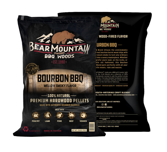 Bear Mountain Premium BBQ Woods Bourbon BBQ Craft Blends™ Wood Pellets 20 Lbs