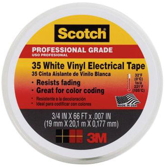 35 COLOR CODING TAPE VINYL WHITE 3/4 X66