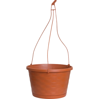 Southern Patio Dynamic Design 12″ Weave Hanging Basket, Terracotta (12