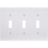 Leviton 3-Gang Plastic Toggle Switch Wall Plate, White