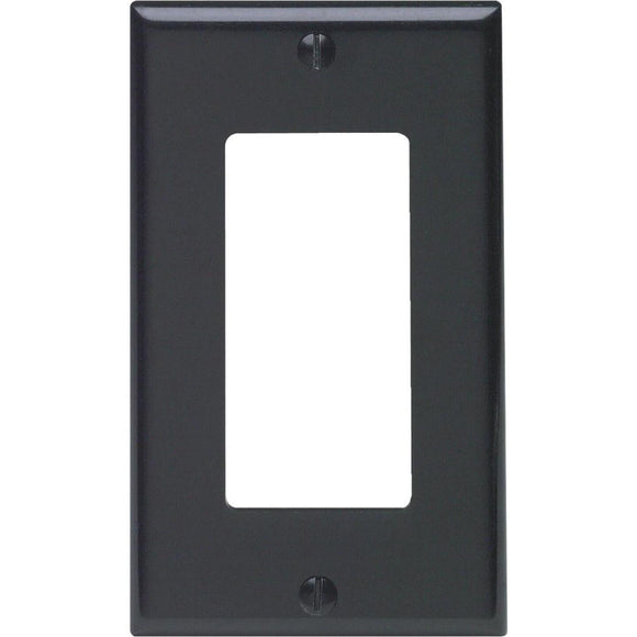 Leviton Decora 1-Gang Smooth Plastic Rocker Decorator Wall Plate, Black