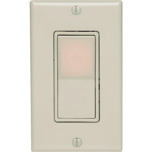 Leviton Decora Illuminated Rocker Light Almond 15A 3-Way Switch