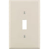 Leviton 1-Gang Plastic Oversized Toggle Switch Wall Plate, Light Almond