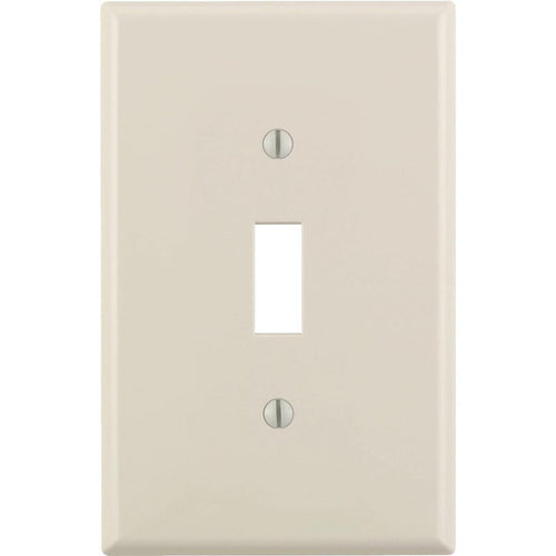 Leviton 1-Gang Plastic Oversized Toggle Switch Wall Plate, Light Almond