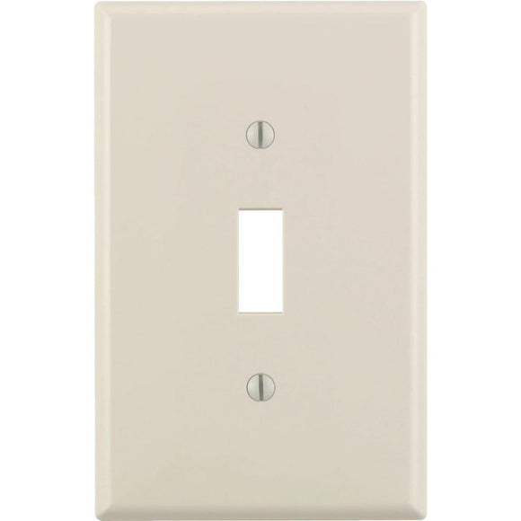 Leviton 1-Gang Plastic Oversized Toggle Switch Wall Plate, Light Almond