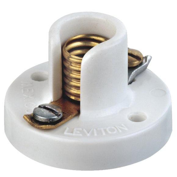 Leviton Ivory Phenolic Incandescent Cleat-Type Flush Mount Miniature Lampholder