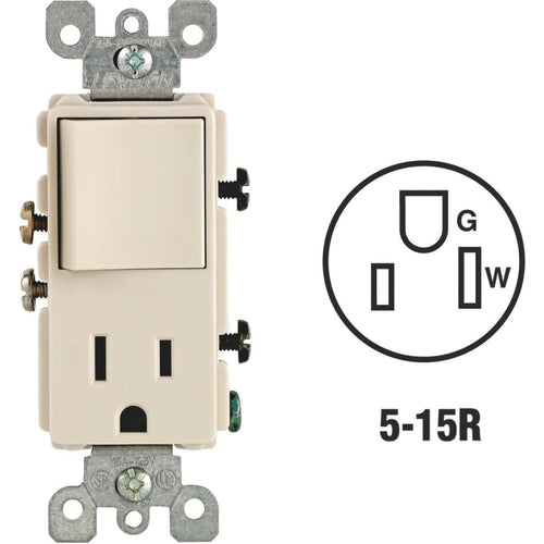 Leviton Light Almond 15A Switch & Outlet