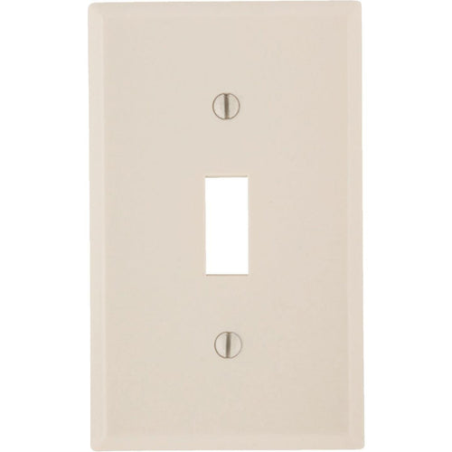 Leviton 1-Gang Plastic Toggle Switch Wall Plate, Light Almond