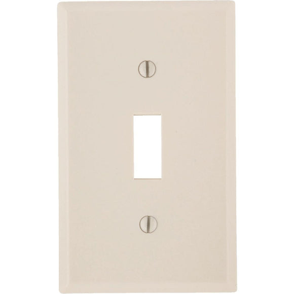 Leviton 1-Gang Plastic Toggle Switch Wall Plate, Light Almond