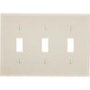 Leviton 3-Gang Plastic Toggle Switch Wall Plate, Light Almond