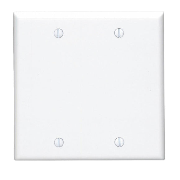 Leviton 2-Gang Standard Thermoset Blank Wall Plate, White