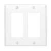 Leviton Decora 2-Gang Smooth Plastic Rocker Decorator Wall Plate, White