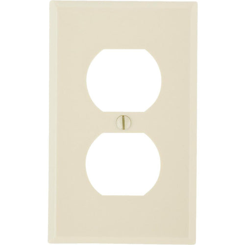 Leviton 1-Gang Smooth Plastic Outlet Wall Plate, Ivory