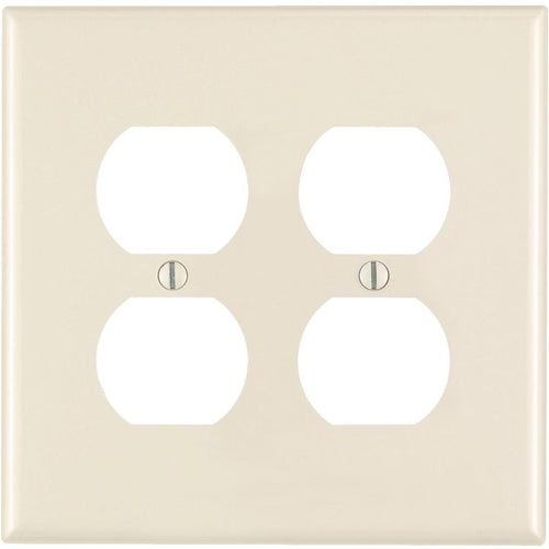 Leviton Mid-Way 2-Gang Thermoplastic Nylon Outlet Wall Plate, Light Almond