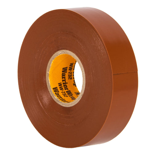 NSI Industries WW-732-BN WarriorWrap Premium Medium 3/4 in. x 66 ft. 7 mil Vinyl Electrical Tape, Brown