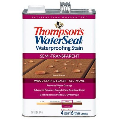 Thompson’s® WaterSeal® Semi-Transparent Acorn Brown Waterproofing Wood Stain & Sealer, 5 gal