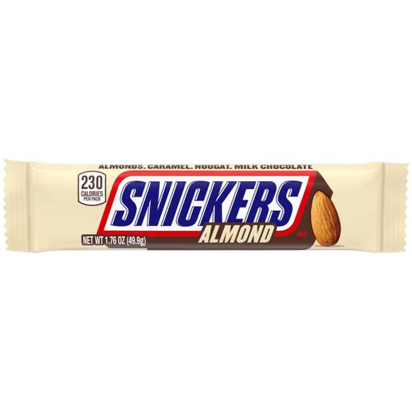 Snickers Almond Singles Chocolate Candy Bars, 1.76 oz
